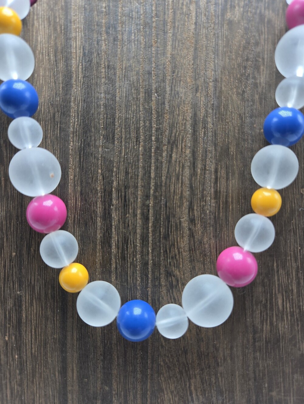 Avon 1985 Summer Frost Necklace Multi Color Beads Statement Fashion Costume